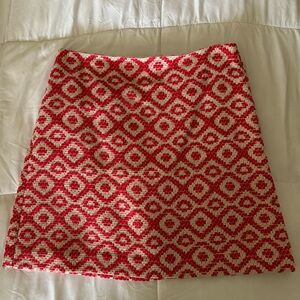 LOFT Graphic Geometric Print Pink Skirt